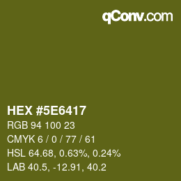 Color code: HEX #5E6417 | qconv.com