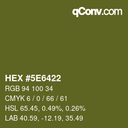 Color code: HEX #5E6422 | qconv.com