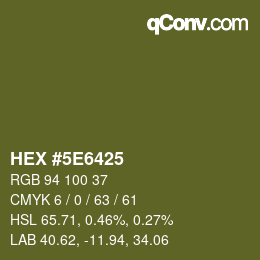 Color code: HEX #5E6425 | qconv.com