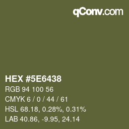 Color code: HEX #5E6438 | qconv.com