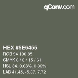 Color code: HEX #5E6455 | qconv.com