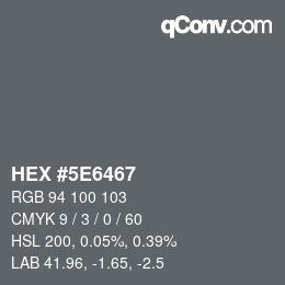 Color code: HEX #5E6467 | qconv.com