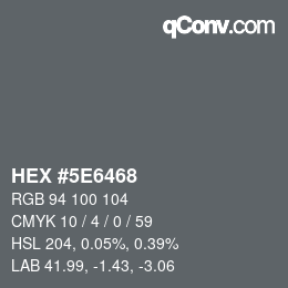 Color code: HEX #5E6468 | qconv.com