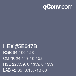 Color code: HEX #5E647B | qconv.com