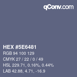 Color code: HEX #5E6481 | qconv.com