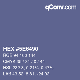 Color code: HEX #5E6490 | qconv.com