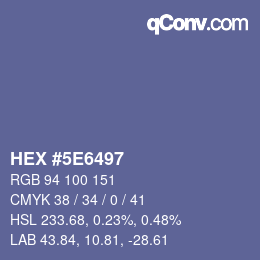 颜色代码: HEX #5E6497 | qconv.com