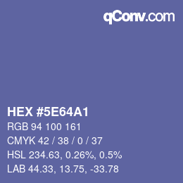Color code: HEX #5E64A1 | qconv.com