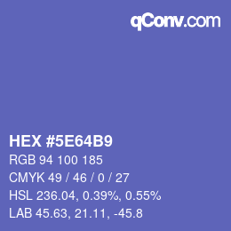 Color code: HEX #5E64B9 | qconv.com
