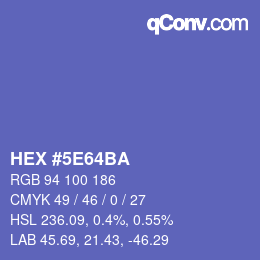 Color code: HEX #5E64BA | qconv.com