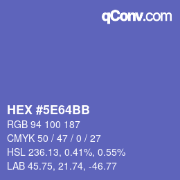 Color code: HEX #5E64BB | qconv.com