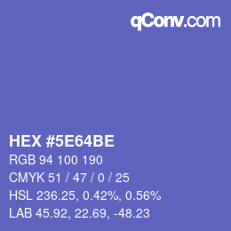 Color code: HEX #5E64BE | qconv.com