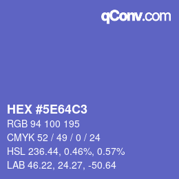 Color code: HEX #5E64C3 | qconv.com