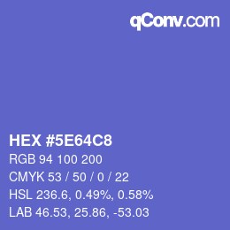 カラーコード: HEX #5E64C8 | qconv.com