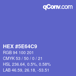 Color code: HEX #5E64C9 | qconv.com