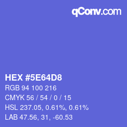 Color code: HEX #5E64D8 | qconv.com
