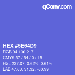 Farbcode: HEX #5E64D9 | qconv.com