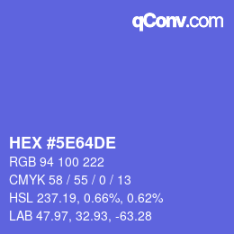 Color code: HEX #5E64DE | qconv.com