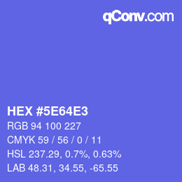 Color code: HEX #5E64E3 | qconv.com