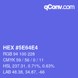 Color code: HEX #5E64E4 | qconv.com