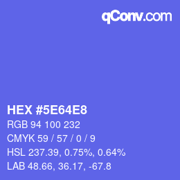 カラーコード: HEX #5E64E8 | qconv.com