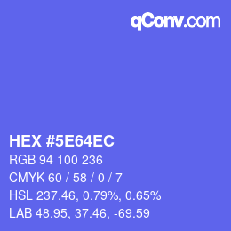 カラーコード: HEX #5E64EC | qconv.com