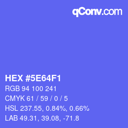 Color code: HEX #5E64F1 | qconv.com