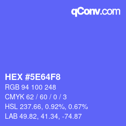 Color code: HEX #5E64F8 | qconv.com