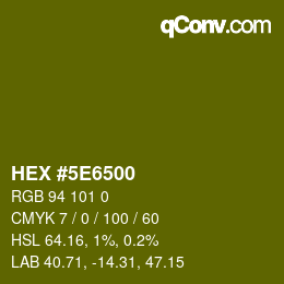 Color code: HEX #5E6500 | qconv.com