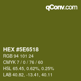 Color code: HEX #5E6518 | qconv.com