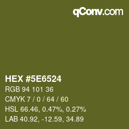 Color code: HEX #5E6524 | qconv.com