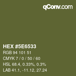 Color code: HEX #5E6533 | qconv.com