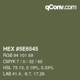 Color code: HEX #5E6545 | qconv.com
