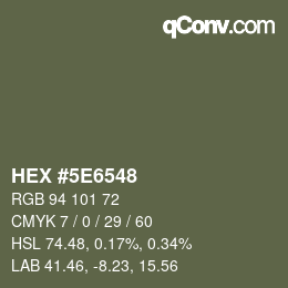 Color code: HEX #5E6548 | qconv.com