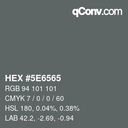 Color code: HEX #5E6565 | qconv.com