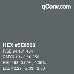 Color code: HEX #5E6568 | qconv.com