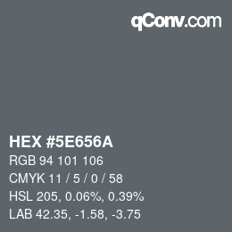 Color code: HEX #5E656A | qconv.com