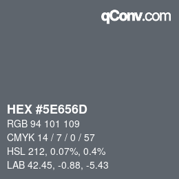 Color code: HEX #5E656D | qconv.com