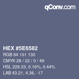 Color code: HEX #5E6582 | qconv.com