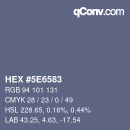 Color code: HEX #5E6583 | qconv.com