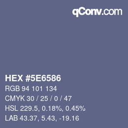 Color code: HEX #5E6586 | qconv.com