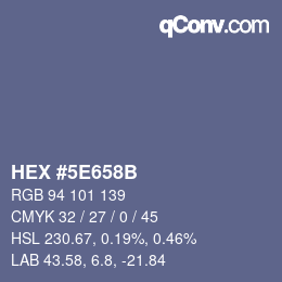 Color code: HEX #5E658B | qconv.com
