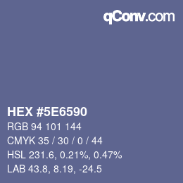 Color code: HEX #5E6590 | qconv.com