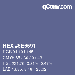 Color code: HEX #5E6591 | qconv.com
