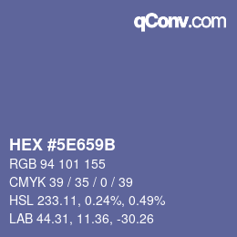 Color code: HEX #5E659B | qconv.com