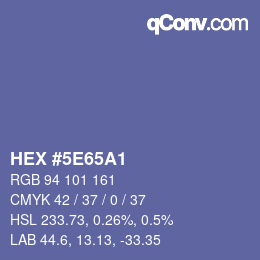 Color code: HEX #5E65A1 | qconv.com