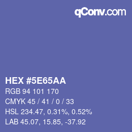 Color code: HEX #5E65AA | qconv.com