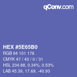 颜色代码: HEX #5E65B0 | qconv.com