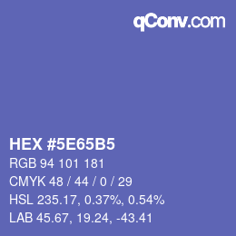 Color code: HEX #5E65B5 | qconv.com