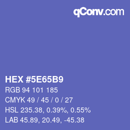 Color code: HEX #5E65B9 | qconv.com